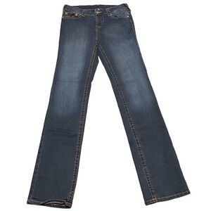 True Religion Women’s Blue 30x33 Billie Mid Rise Straight Jean in EUC